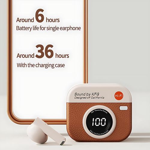 GtyGo Wireless Headphones Bluetooth 5.4 Earphones Sport Earbuds Headset LED Display orange Camera shape Item | Buy GtyGo Wireless Headphones Bluetooth 5.4 Earphones Sport Earbuds Headset LED Display orange Camera shape | SPOP Enterprise Global